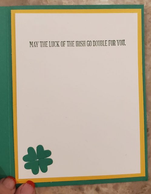 ST PATRICKS DAY IRISH FLAG CARD - STAMPIN UP