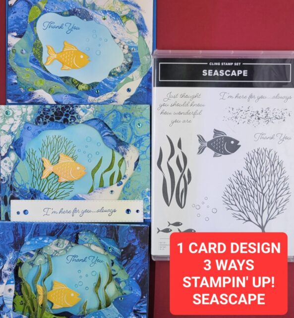 Stampin' Up! Seascape 1 Design 3 Cards #StampinUp #Seascape #Cards #CardTutorialVideos