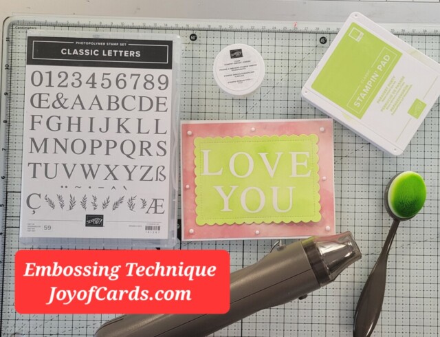 Watch my Embossing & Blending Technique using Classic Letters Stampin Up