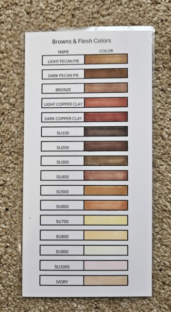 Browns & Flesh Color Chart